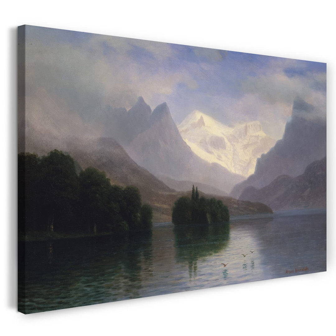 Printed Paintings Leinwand (80x60cm): Albert Bierstadt - Berg-Szene 80x60 cm, 80x60 cm