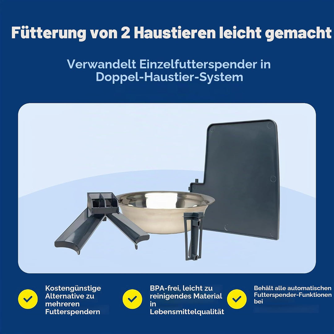 PetSafe 2 Tierfutterteiler mit nur einem Napf, Futterautomat für zwei Hunde oder Katzen, BPA-freier