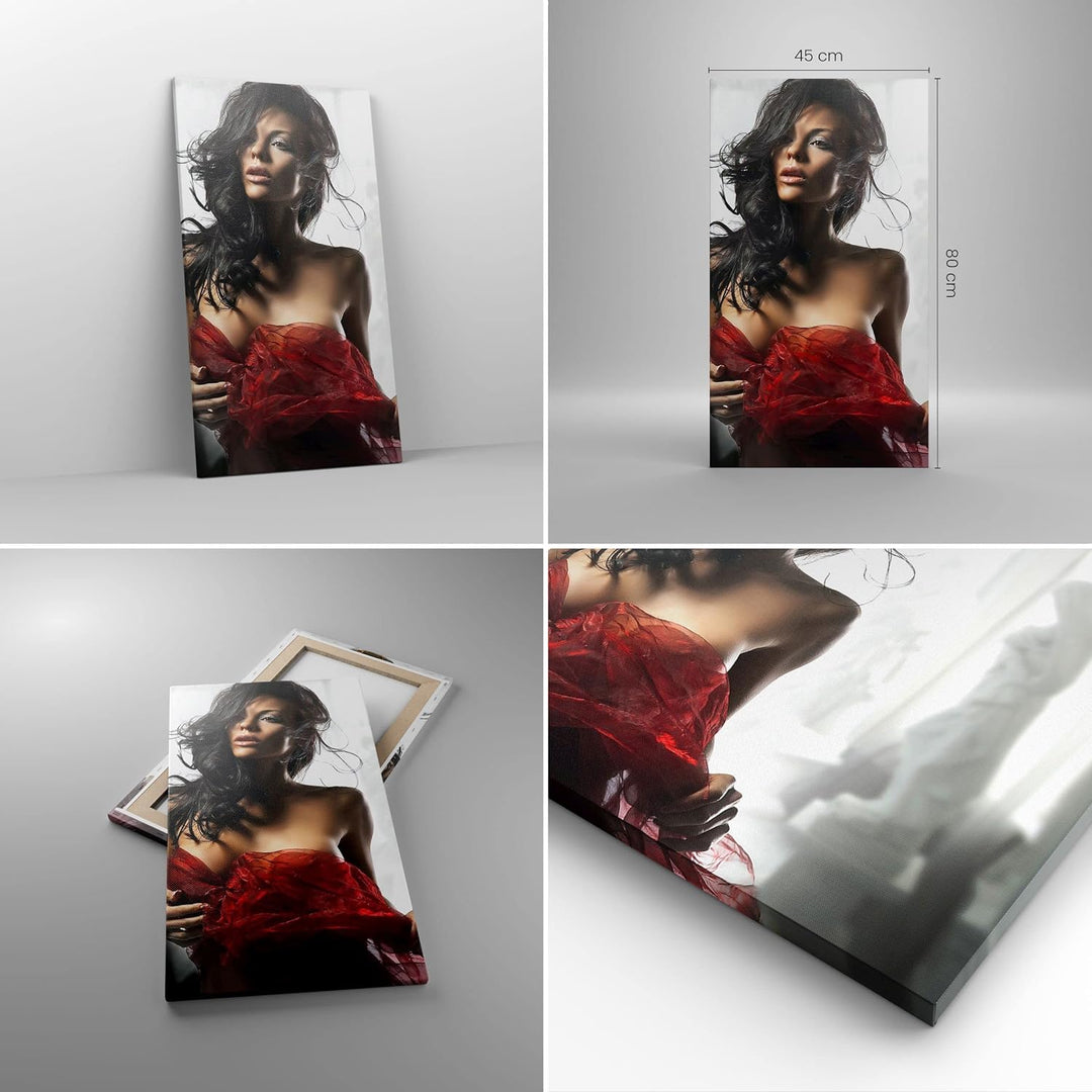 Bilder auf Leinwand Schönheit Körper Kleid Eleganz Leinwandbild mit Rahmen 45x80cm Wandbilder Dekora