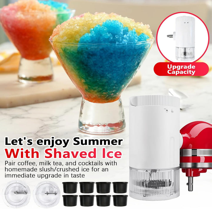 Rasiereis Aufsatz für Kitchen Aid Standmixer, Zubehör für Eismaschine mit 8 Eisformen, Rasiereis Auf
