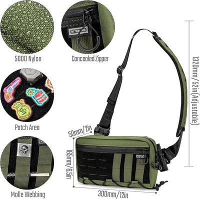 TACTICAL GEEK Cache L3 EDC Sling Bag Chest Crossbody Bag für Herren Damen, YKK Reissverschluss Umhän