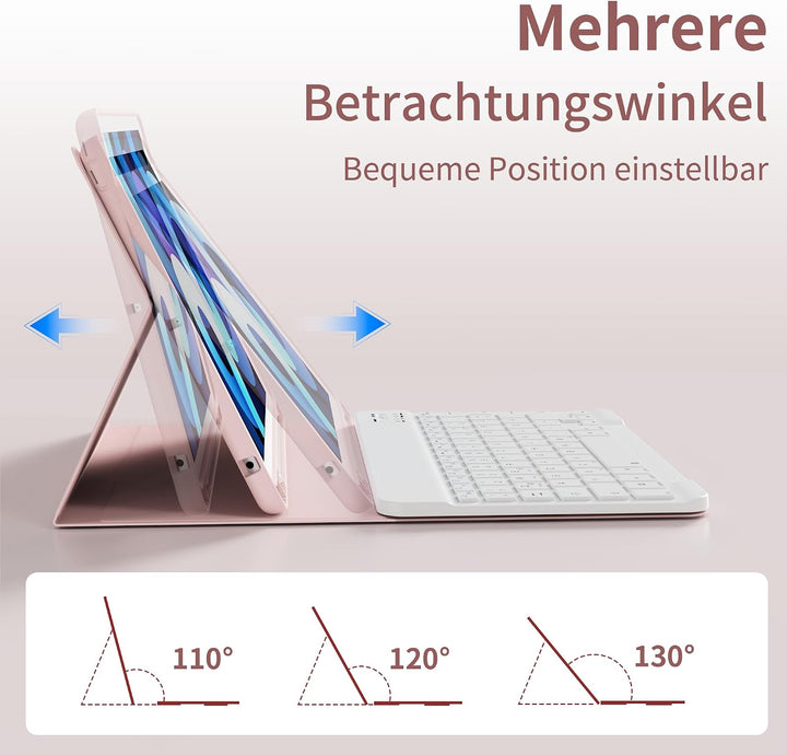Tastatur Hülle für iPad 9. 8. 7. Generation 2021/2020/2019 10,2 Zoll mit Stifthalter, Magnetisch Blu
