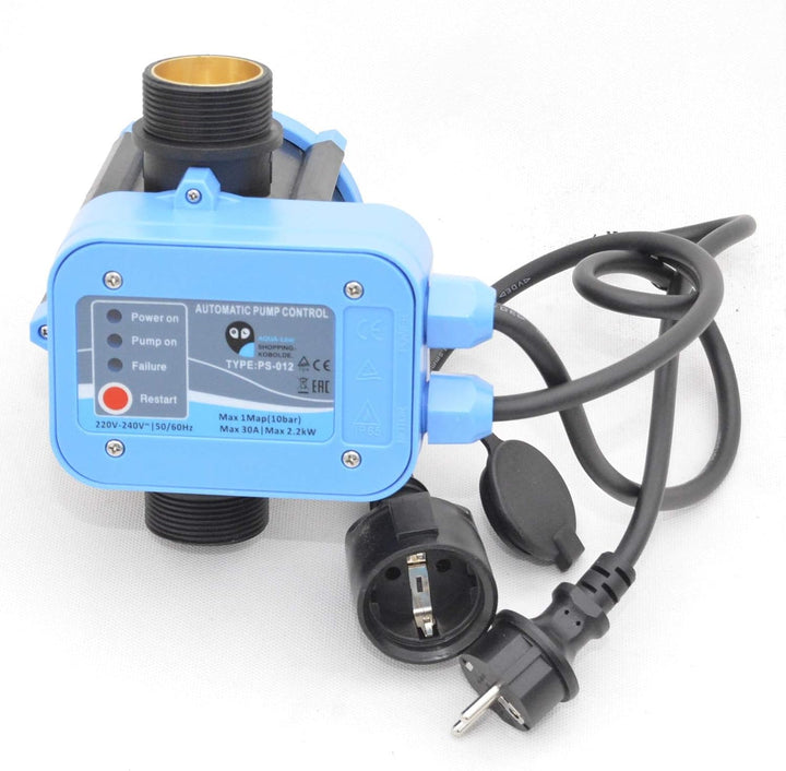 Schmidt GbR Pumpensteuerung PS-012 für Gartenpumpe Tiefbrunnenpumpe Pumpe bis 2,2kW Aussengewinde 1,