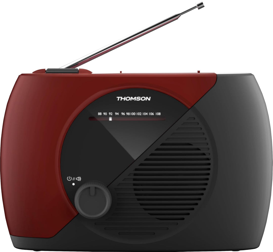 THOMSON Tragbares UKW-Radio, Analog-Tuner, Netz- oder Batteriebetrieb – kompaktes Gerät für Hören an