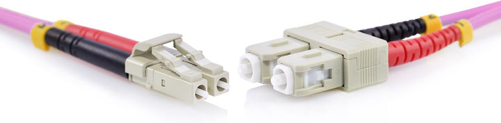 5er Pack 3m LWL Kabel SC/LC OM4 Duplex Multimode 50/125µm 10 Gigabits 3,00m 5-Pieces SC Duplex to LC