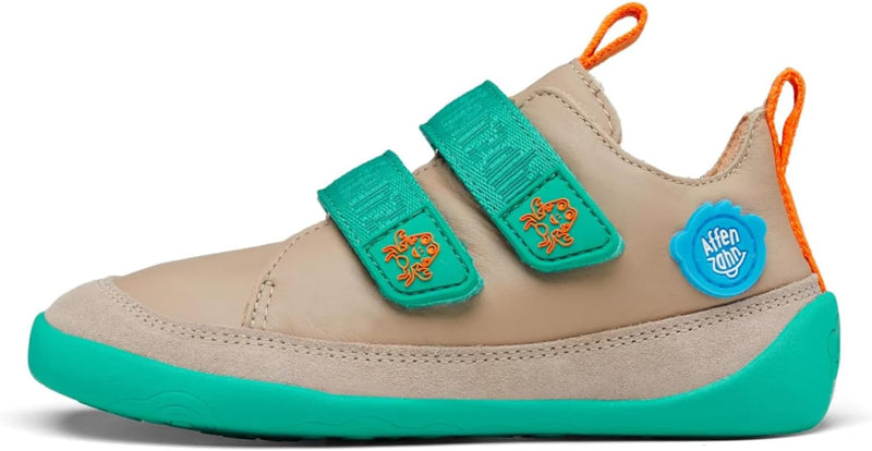 Affenzahn Barfussschuh Leder Buddy mit Klettverschluss Weich rutschfest Flexibel Reflektierend für J