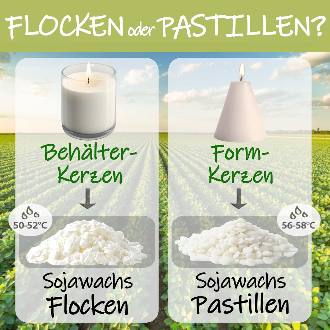 Premium Sojawachs Flocken 5 kg | natürlich | nachhaltig | palmölfrei | Kerzenwachs für DIY Kerzen in