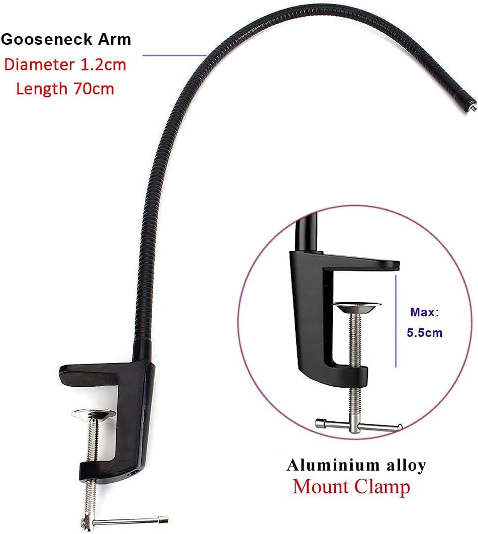 Tencro Webcam-Ständer, Handyhalterung, 68,6 cm, Verstellbarer Schwanenhals, Schreibtisch-Klemmhalter