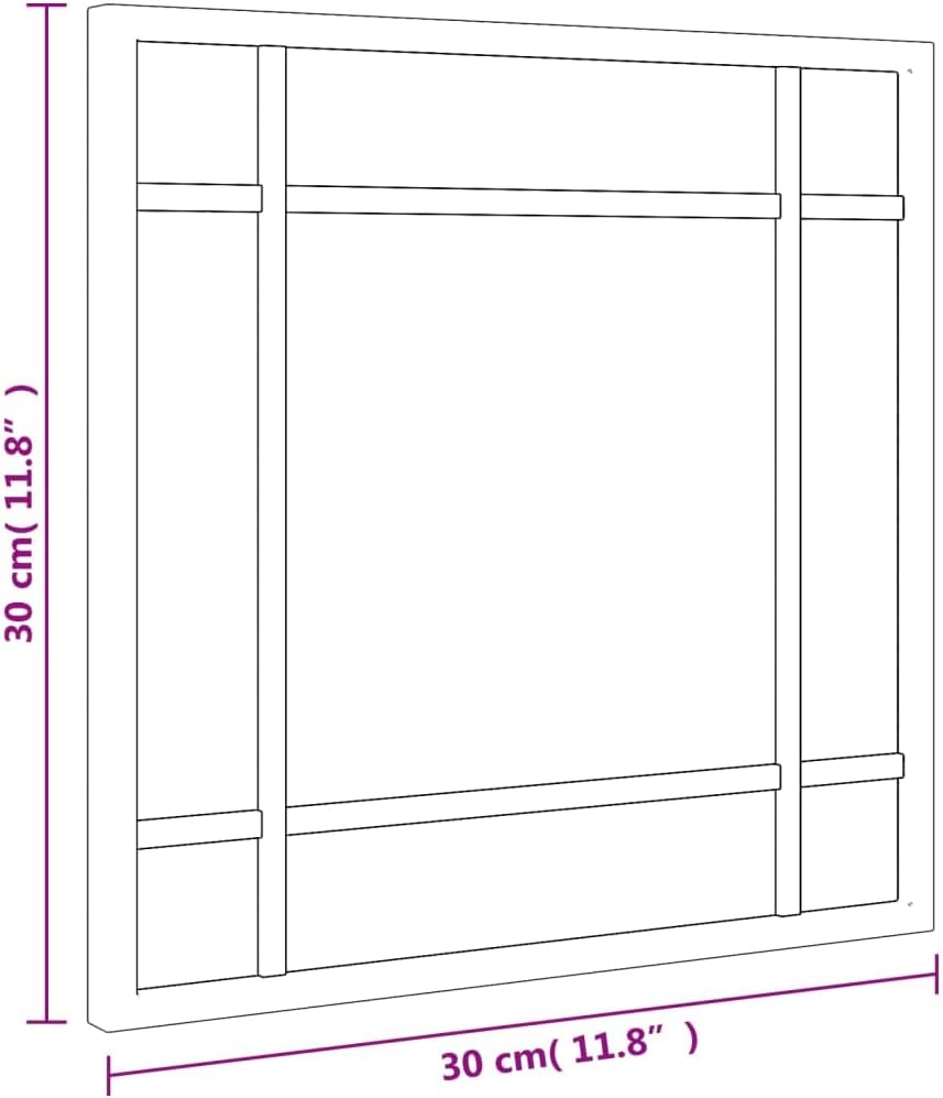 vidaXL Wandspiegel, Hängend Quadratisch Spiegel Badspiegel, Fensterspiegel für Badezimmer Wohnzimmer
