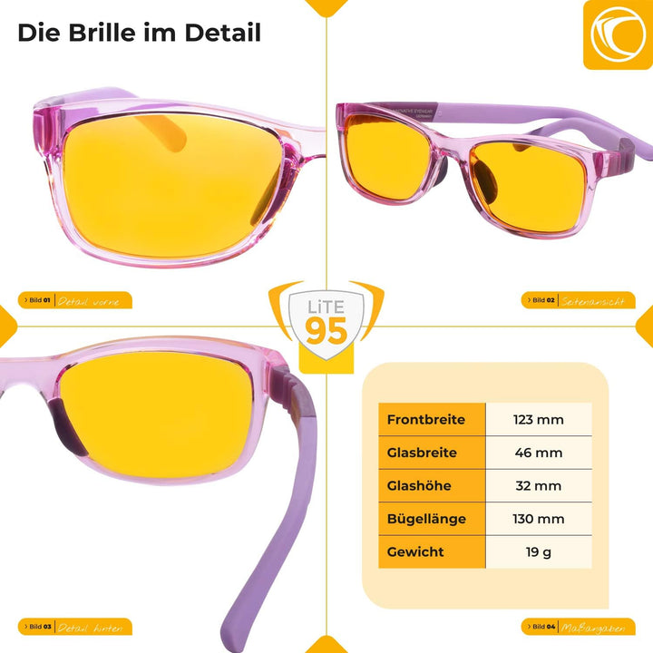PRiSMA KIDS Blaulichtfilterbrille für Kinder mit LiTE95 Blaulichtfilter, Kinderbrille K2704 mit 95%