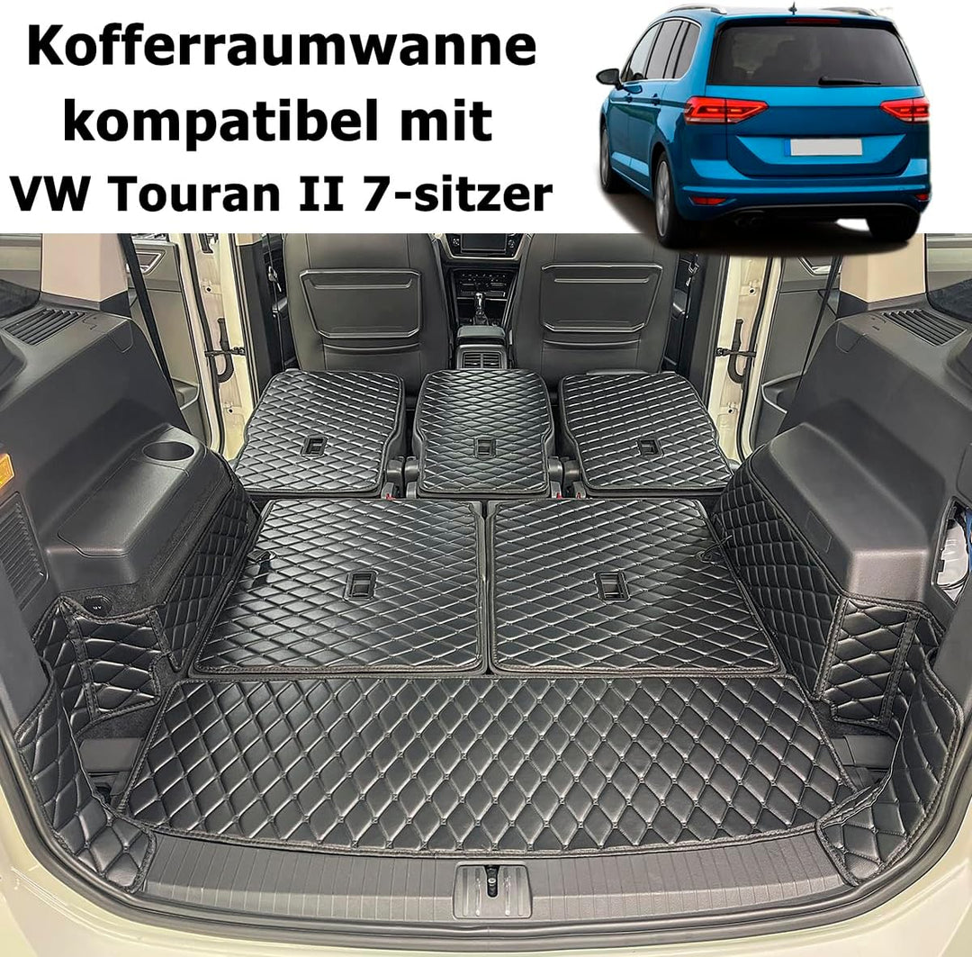 Kofferraumwanne kompatibel mit VW Touran II 2015-2025 7-sitzer, 7-sitzer