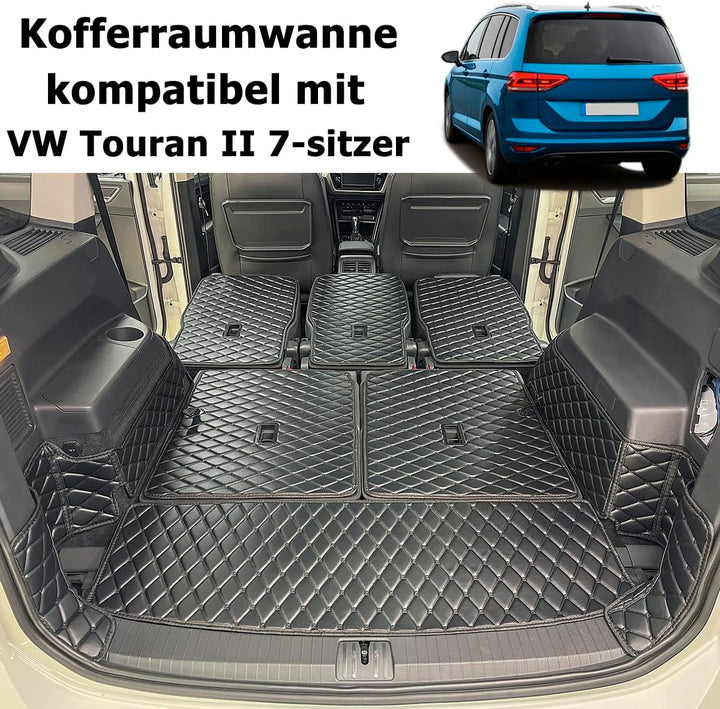 Kofferraumwanne kompatibel mit VW Touran II 2015-2025 7-sitzer, 7-sitzer