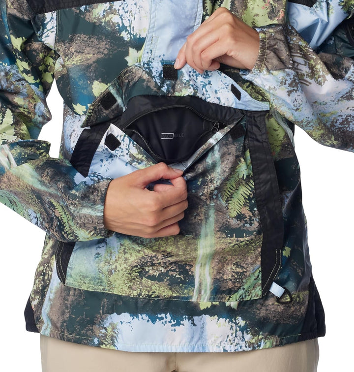 Columbia Damen Challenger Windbreaker Jake S Napa Green Chasing Falls Print, Black, S Napa Green Cha