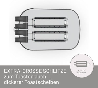 Imetec TostaMaxi Toaster, 2 extra grosse Schlitze und zu öffnende Zangen für extra dicken Toast, 10