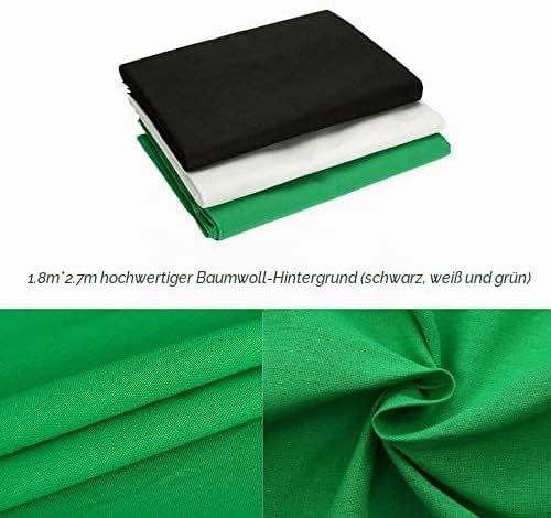 Andoer Fotostudio Set, 1,8m x 2,7m Hintergrund Stützsystem mit Softbox, 45W Fotolampe, Reflektor, We