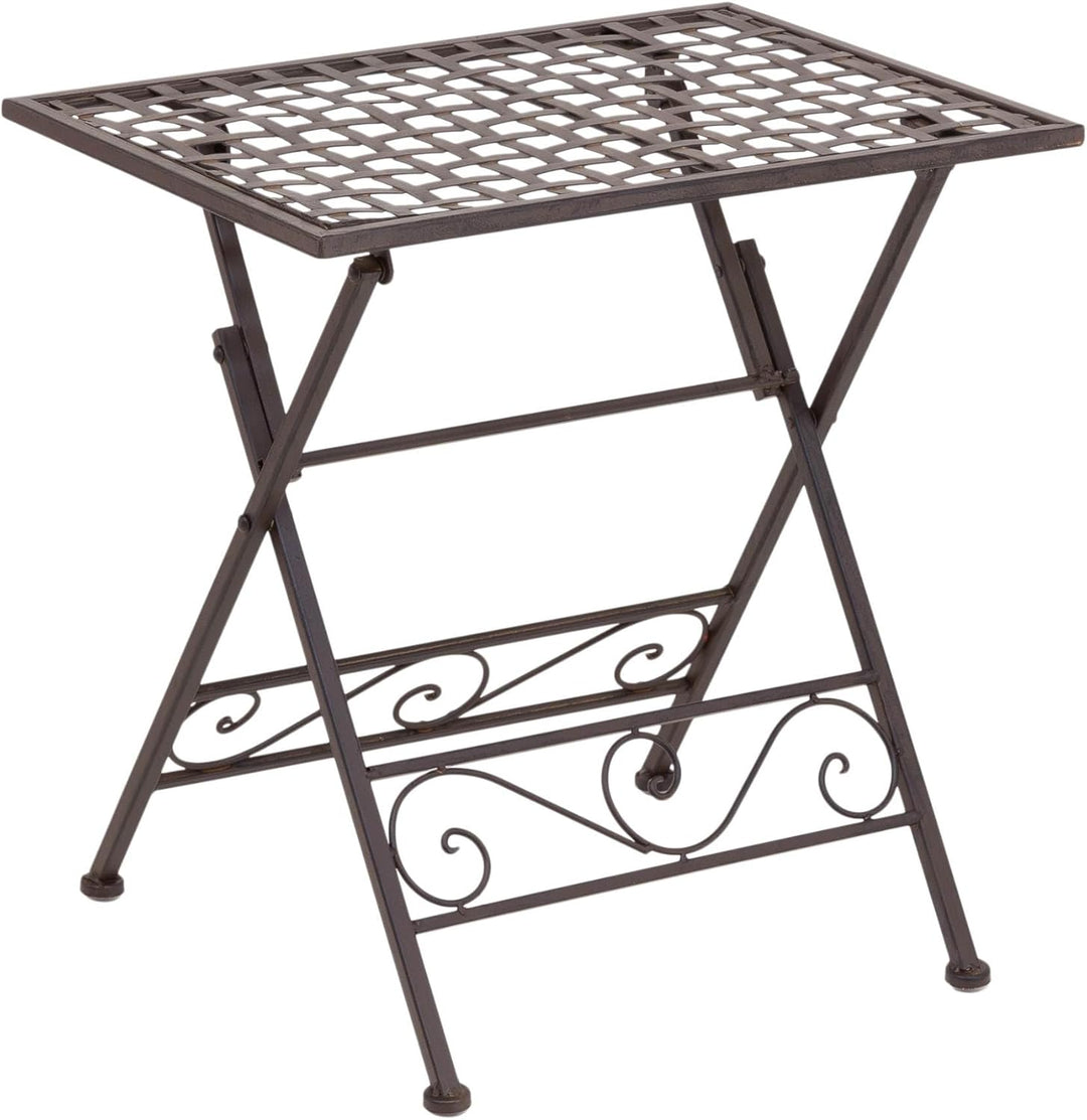 CASA Beistelltisch Klapptisch AVERIN Schmiedeeisen antik braun