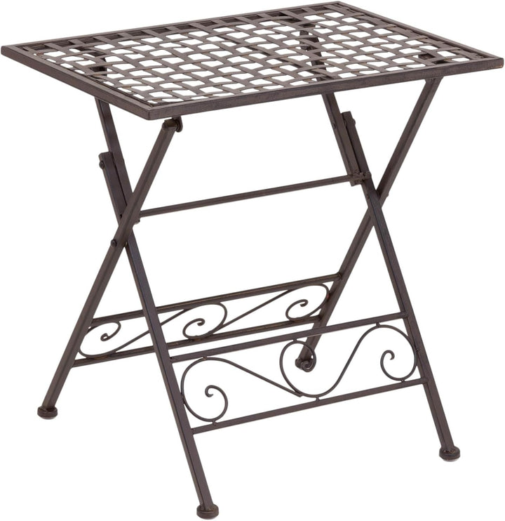CASA Beistelltisch Klapptisch AVERIN Schmiedeeisen antik braun