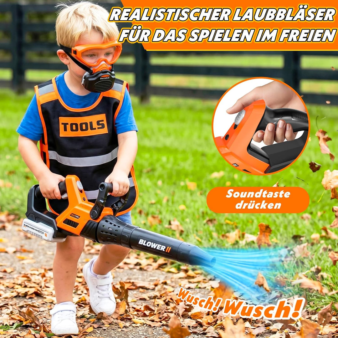 10 in 1 Gartenwerkzeug Kinder, Garten Outdoor Spielzeug ab 3 Jahre, Kinder Rasenmäher, Laubbläser &