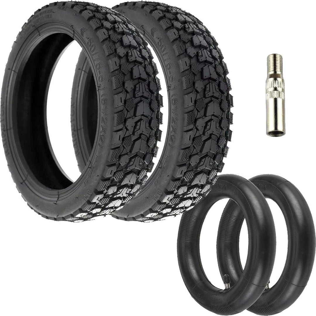 Natcoo 8,5 Zoll E Scooter Offroad Tubeless Reifen Kit, Offroad Reifen + Schlauch Kit, Vollgummireife