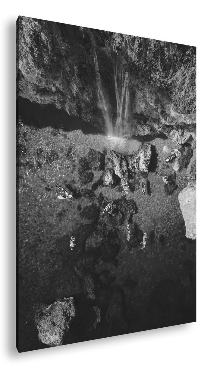 deyoli zauberhafter Wasserfall Format: 60x40 cm Effekt: Schwarz&amp;Weiss als Leinwandbild, Motiv fertig