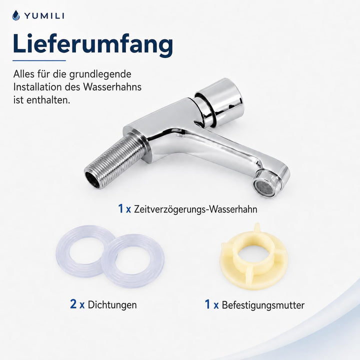 Zeit Verzögerung Wasserhahn-Öffentliches Ktchen-Badezimmer Verchromt Selbst Schliessender Wassers Pa