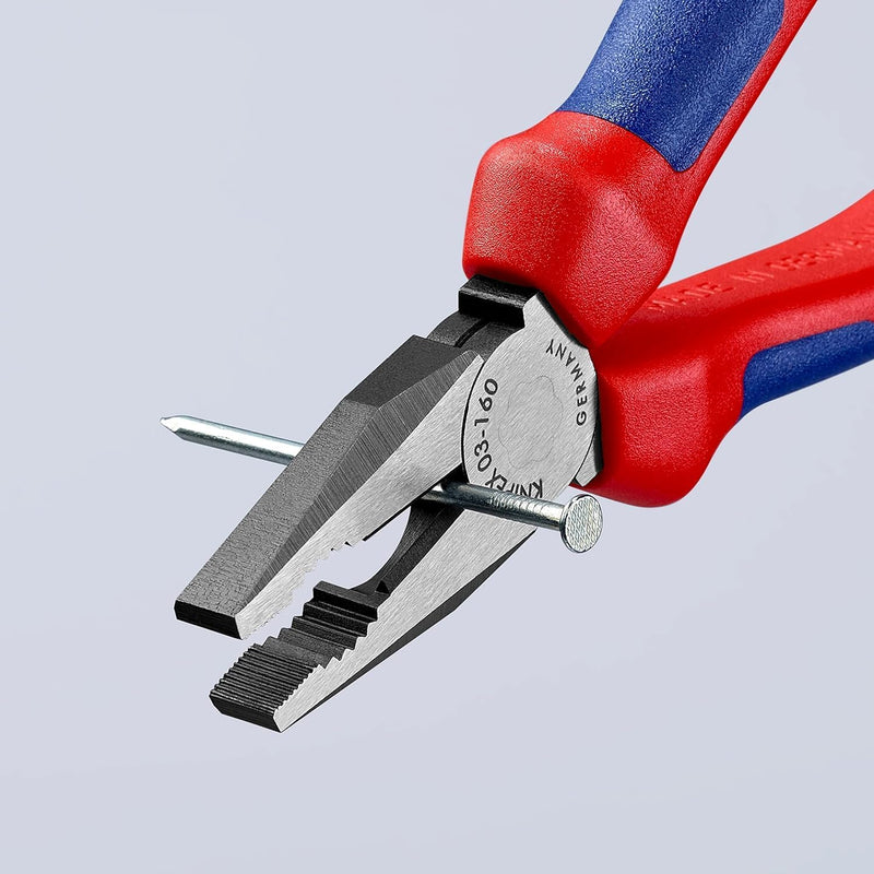 Knipex Kombizange schwarz atramentiert, mit Mehrkomponenten-Hüllen 160 mm 03 02 160 160 mm atramenti