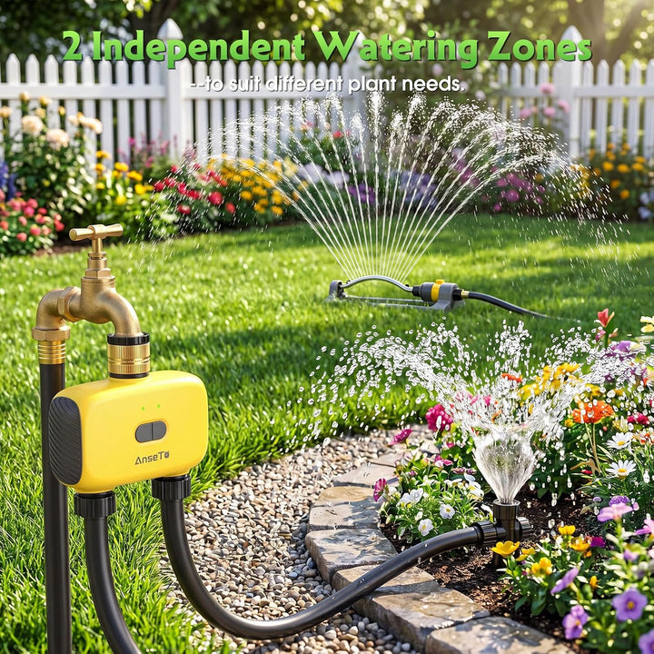 WLAN Bewässerungscomputer mit 2 Ausgängen Programmierbare für Garten,Rasen,Automatische Zeitgesteuer