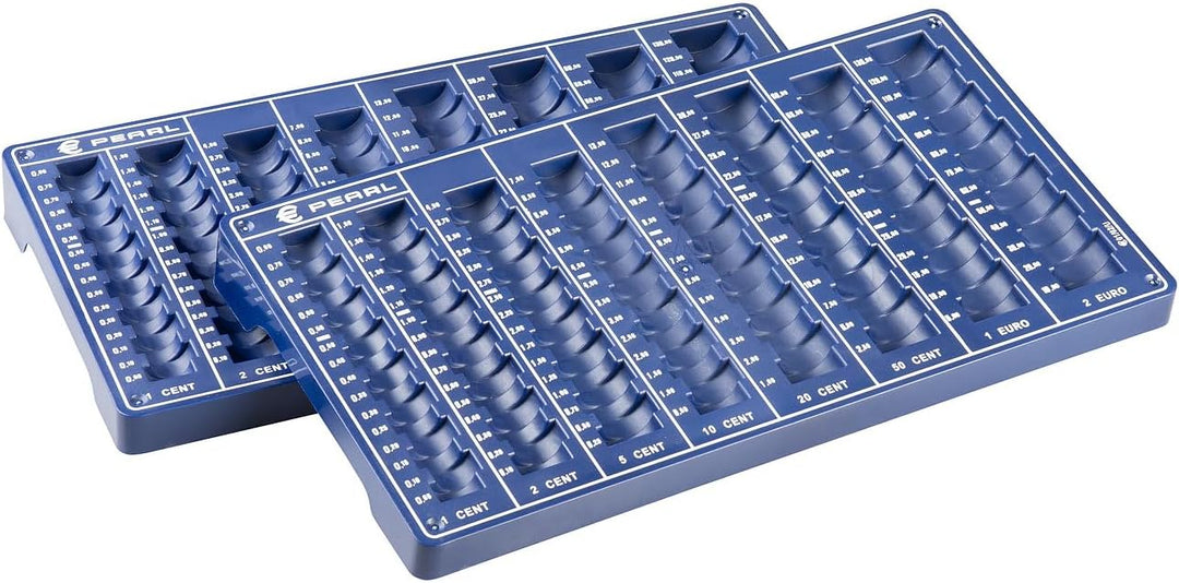 PEARL Münzsortierer Spardose: 8er-Set Euro-Münzbretter für alle Euro- und Cent-Münzen (Münzsortierer