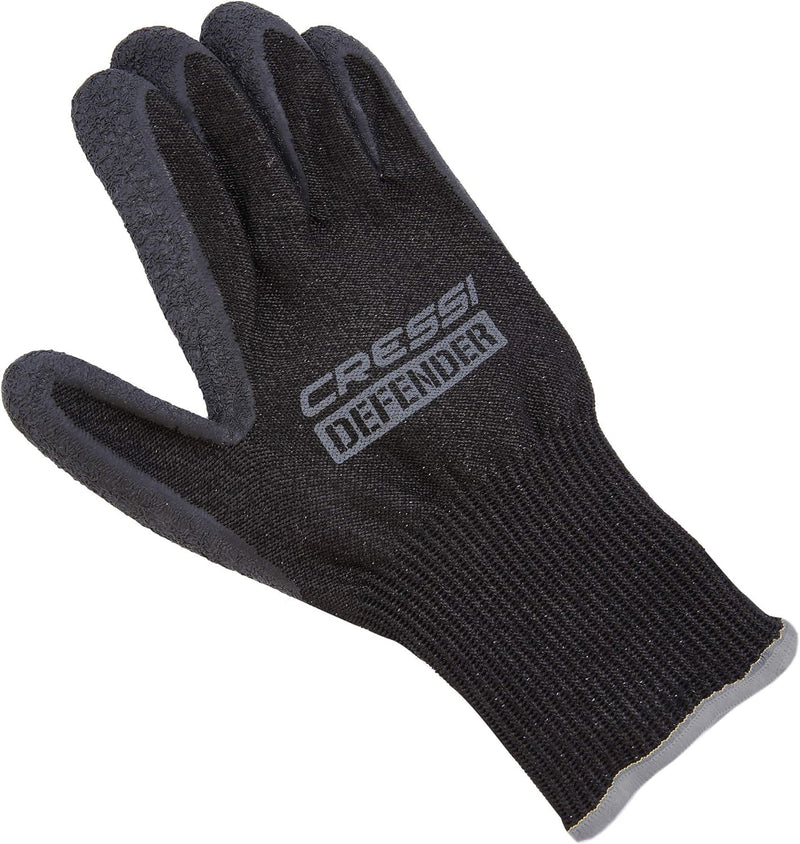 Cressi Defender Gloves Black 2mm - Schutzhandschuhe für Dynema/HPPE-Tauchgänge, Schwarz, M