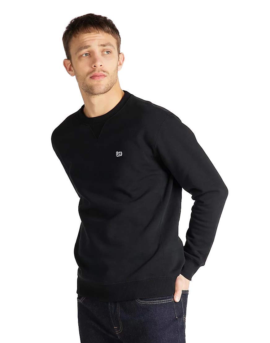 Lee Herren Plain Crew SWS Sweatshirt M Schwarz, M Schwarz