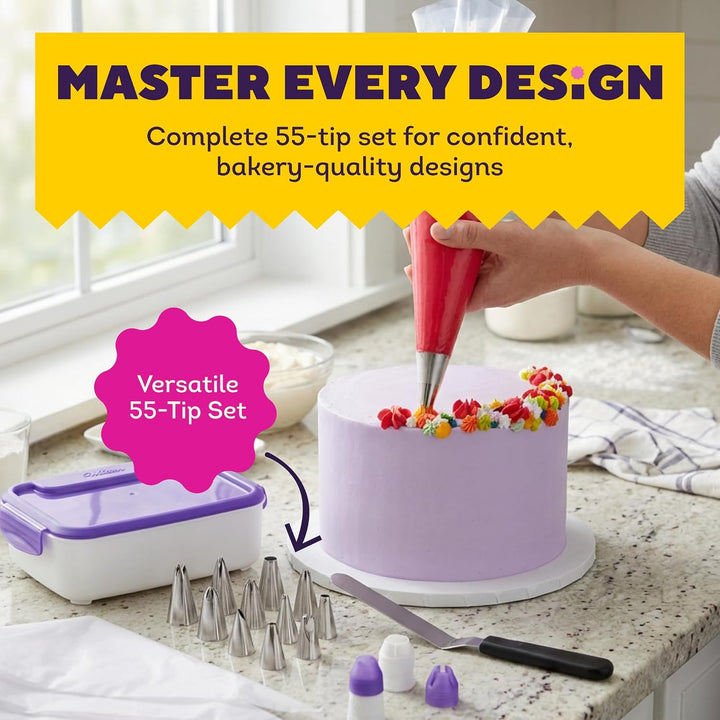 Wilton Meister Spritztüllen-Set für Tortendekoration, 55-Teilig Master Tips Set, 55-Pieces, Master T