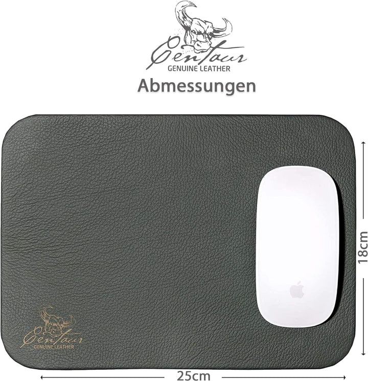 Centaur - Hochwertiges Leder Mousepad 25x18 cm (Flaschengrün), Flaschengrün