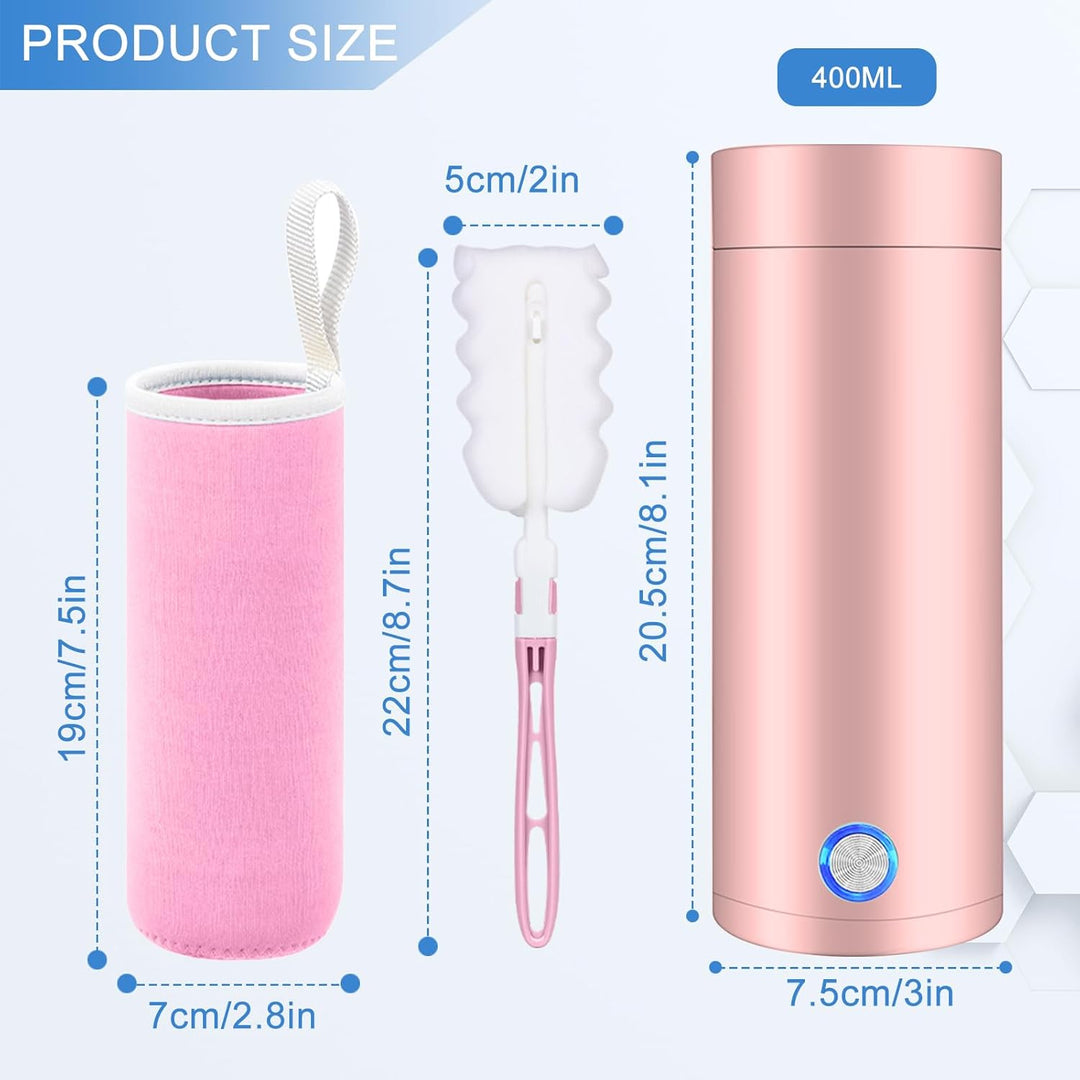 Tragbarer Wasserkocher, 400ml Mini Reisewasserkocher, 3 in 1Reise-Elektrisch-Wasserkocher Weiss mit