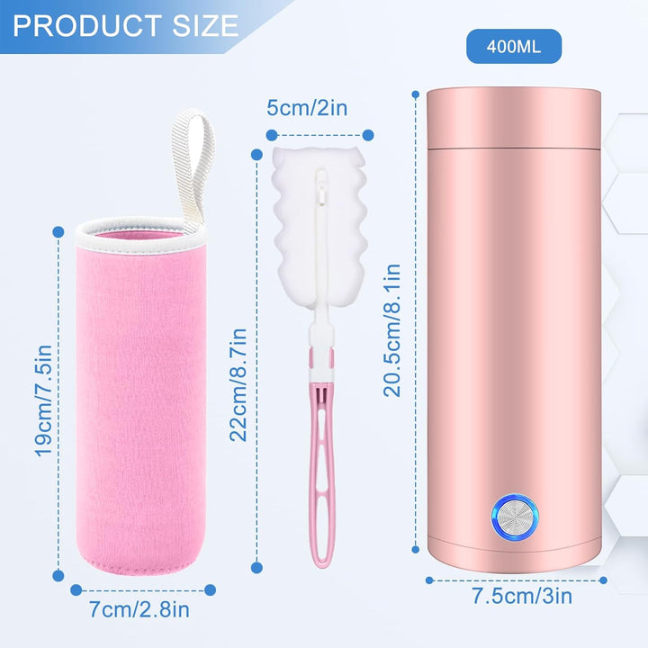 Tragbarer Wasserkocher, 400ml Mini Reisewasserkocher, 3 in 1Reise-Elektrisch-Wasserkocher Weiss mit