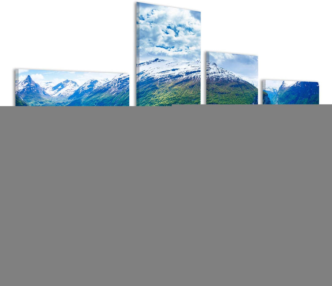 Bild auf Leinwand Geiranger Fjord Schöne Natur Norwegen Wandbild Poster Kunstdruck Bilder Format: 15