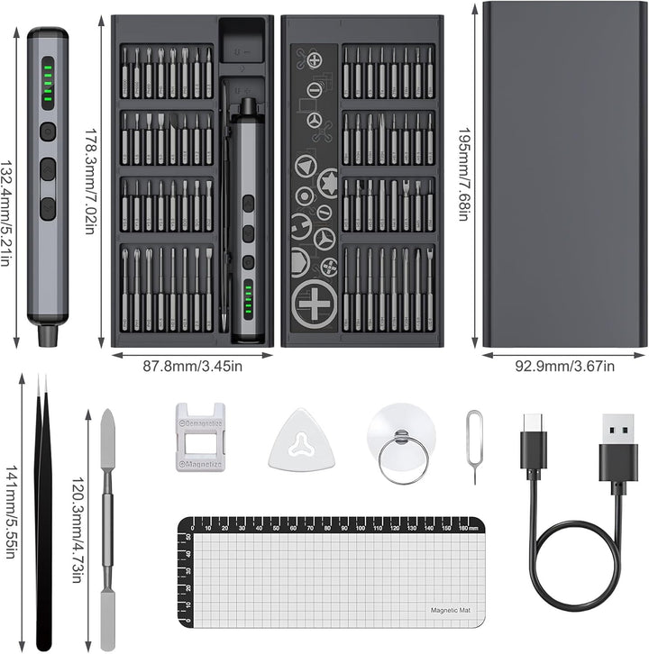 Mini Elektrisch Schraubendreher Set - 72 in 1 Präzisions Electric Screwdriver - Akku Schraubendreher