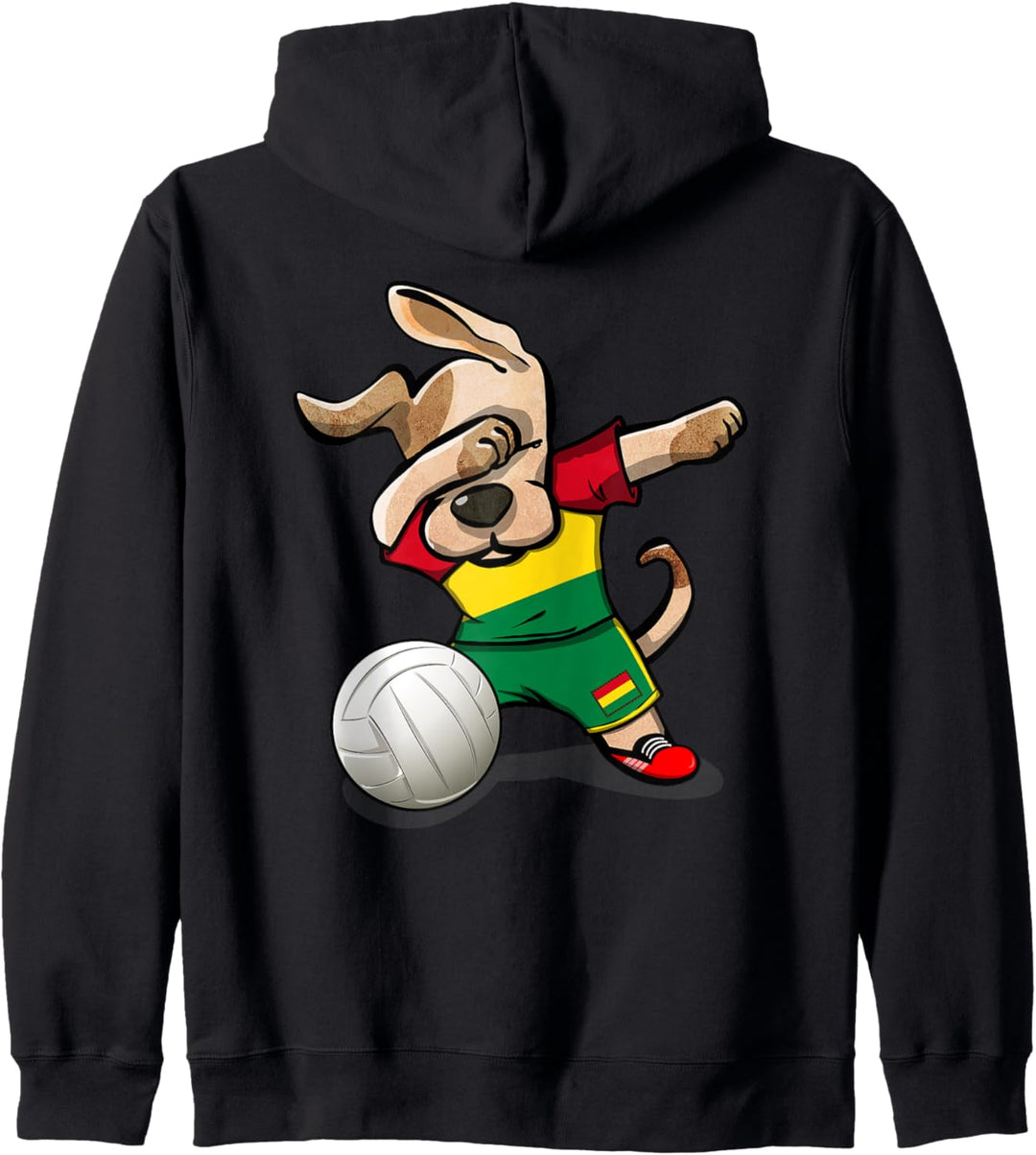 Tupfender Hund Bolivien Volleyball Bolivianische Flagge Kapuzenjacke