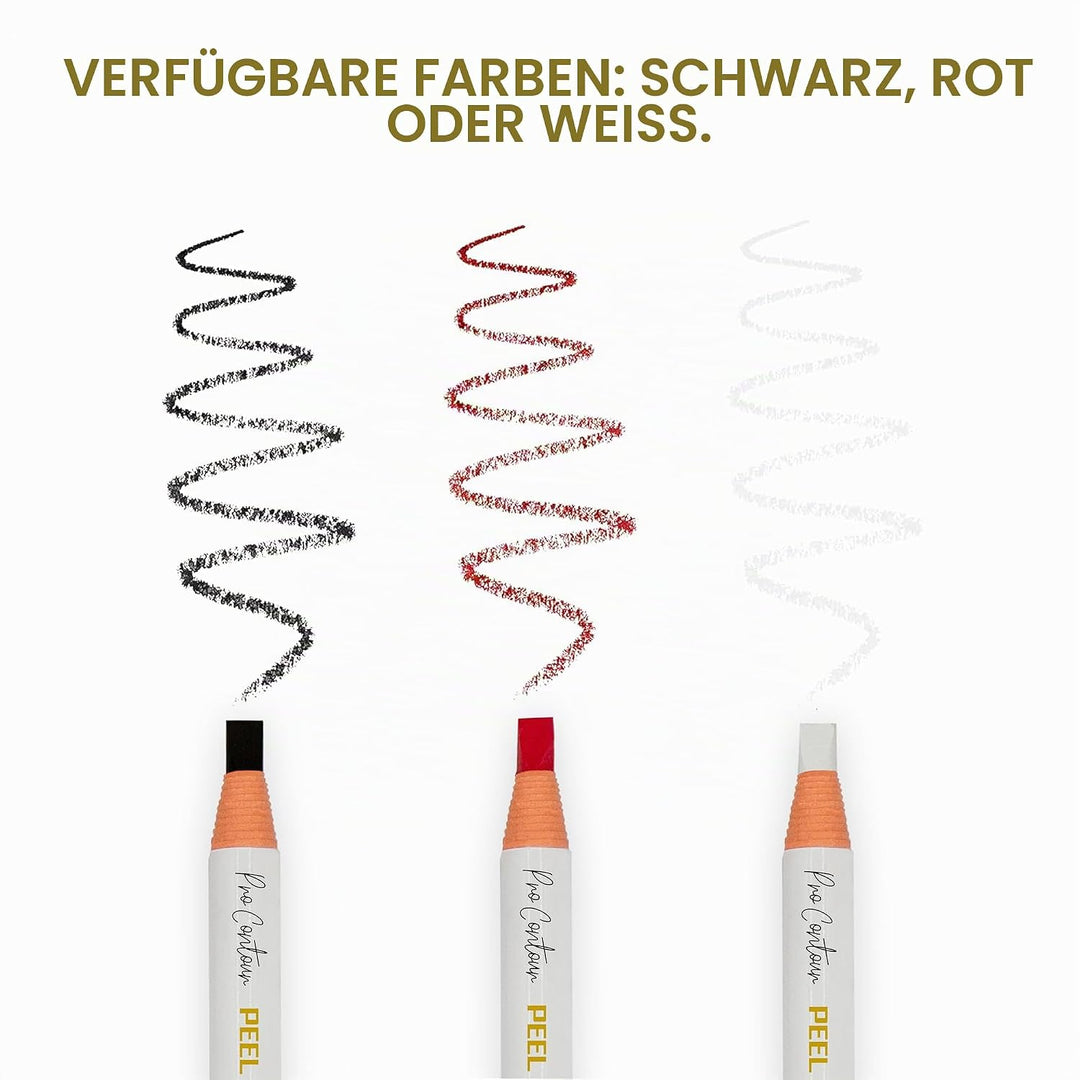 BRAWNA Pro Contour Peel-Off Stift für Augenbrauen- und Lippen-Mapping – Set mit 2 Stück – Rot – PMU
