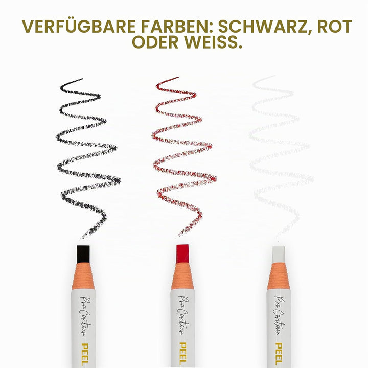 BRAWNA Pro Contour Peel-Off Stift für Augenbrauen- und Lippen-Mapping – Set mit 2 Stück – Rot – PMU