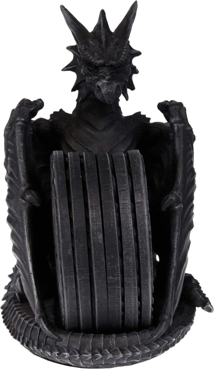 Nemesis Now Dragons Lair Untersetzer-Set, 22 cm, Schwarz