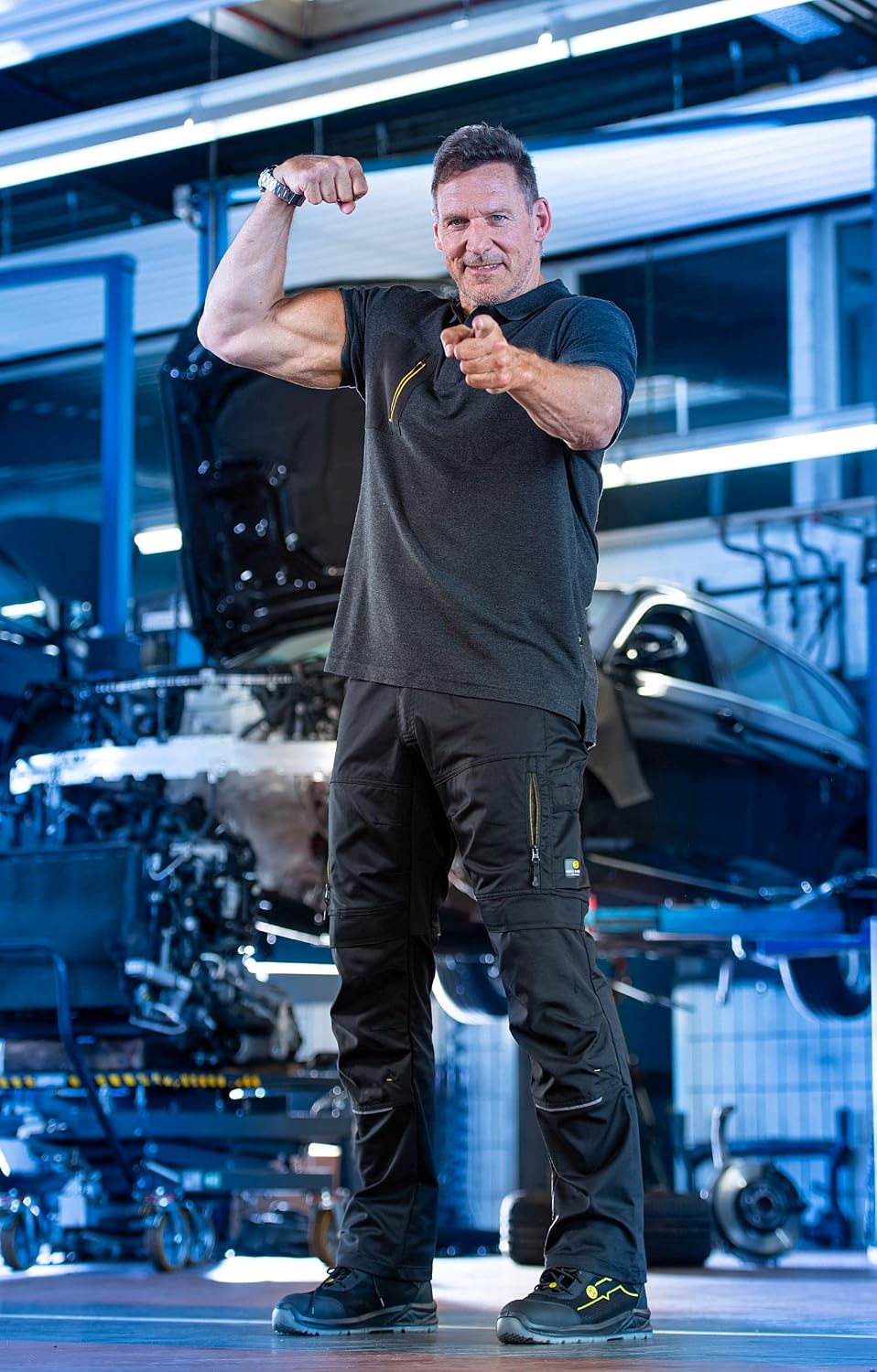 Hans Schäfer Workwear HSW Smart – Lange Arbeitshose für Damen – Modische Cargo-Bundhose mit Knietasc