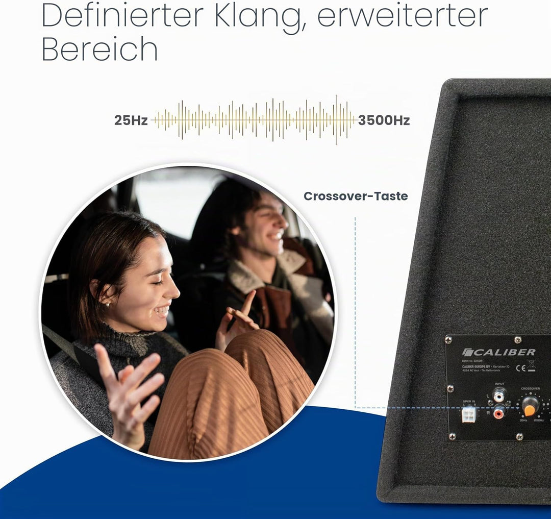 Caliber Auto Lautsprecher Set - Subwoofer Auto Set mit Verstärker 600W - 200W RMS - Schwarz - 12 Zol