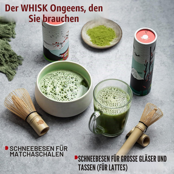 ORIGEENS MATCHA BESEN AUS BAMBUS 100 BORSTEN - Traditioneller Chasen Matchabesen für die japanische