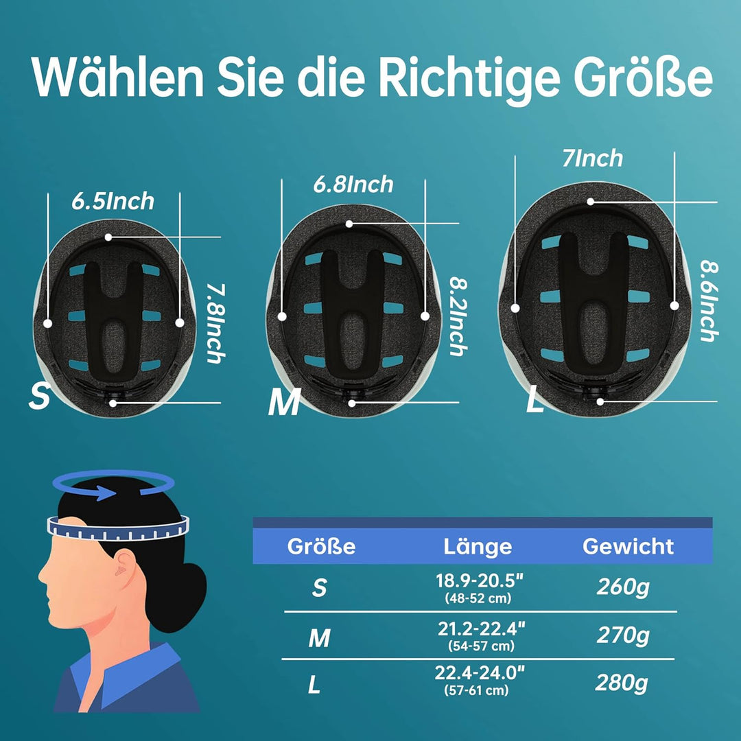 GLAMVILLA Skaterhelm Fahrradhelm Ultraleicht Stadthelm für Kinder/Damen/Herren,Verstellbar Unisex Sc