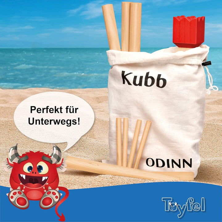 Kubb Wikinger Spiel Holz XXL - Toyfel Original Schwedenschach FSC® massives & schweres Buchenholz -