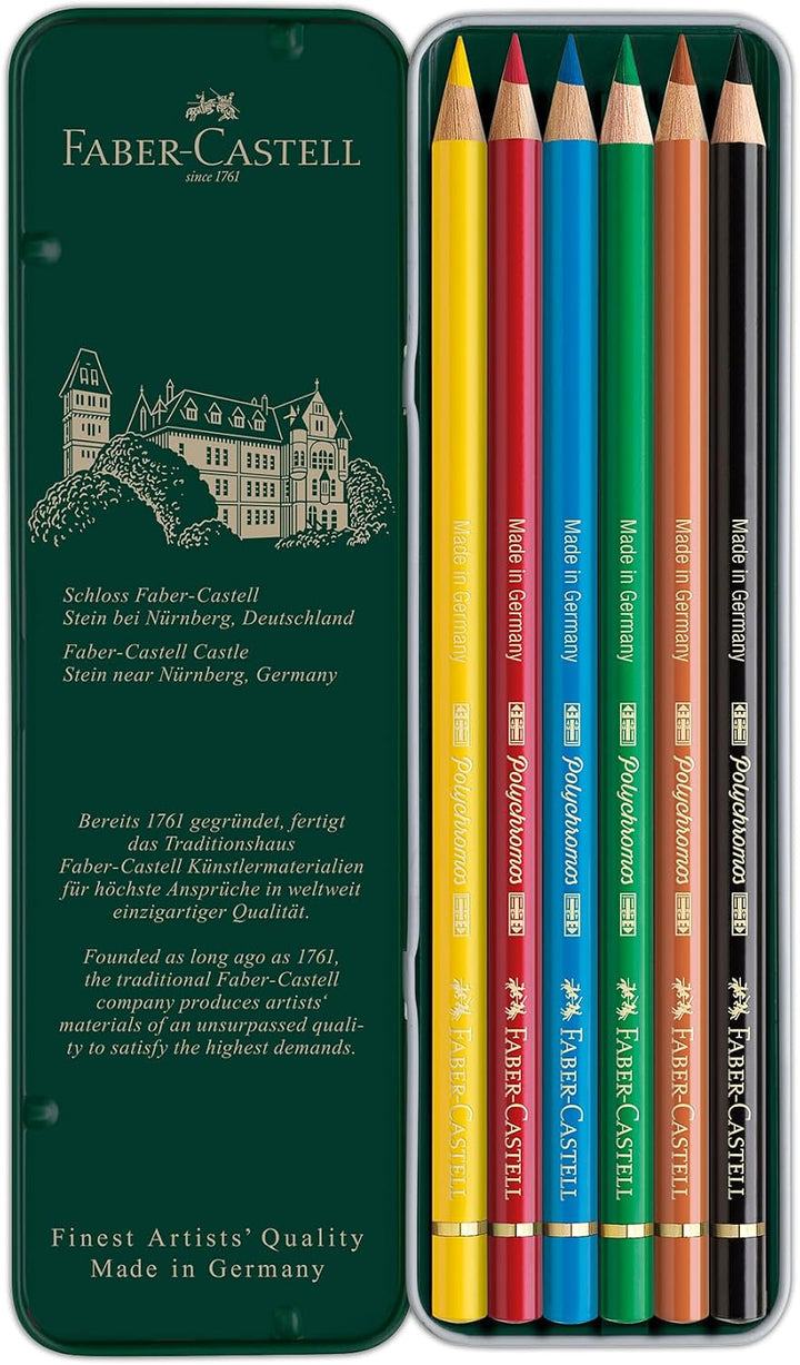 Faber-Castell 110096 Farbstifte Polychromos 24er Metalletui und Bleistift 9000 jumbo Set