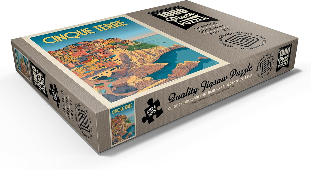 Italien: Cinque Terre, Vintage Poster - Premium 1000 Teile Puzzle - MyPuzzle Sonderkollektion von An