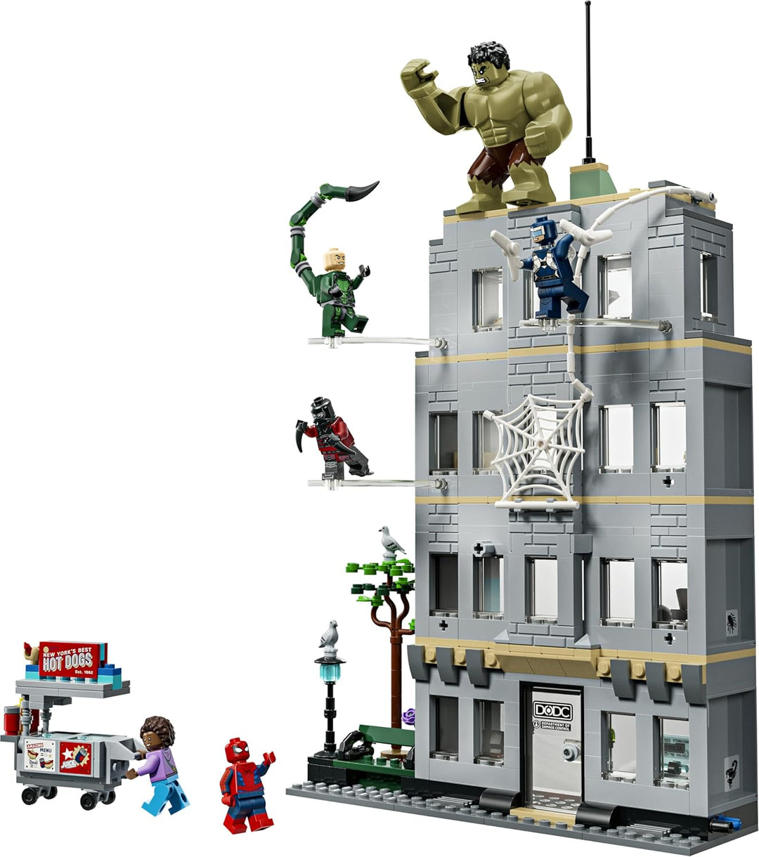 LEGO | Marvel Grosser Showdown: Spider-Man vs. Hulk - Interaktives Spielzeug mit 4-stöckigem Bürogeb