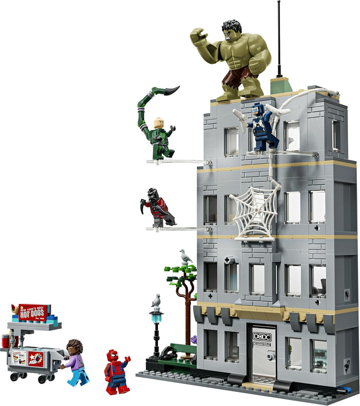 LEGO | Marvel Grosser Showdown: Spider-Man vs. Hulk - Interaktives Spielzeug mit 4-stöckigem Bürogeb