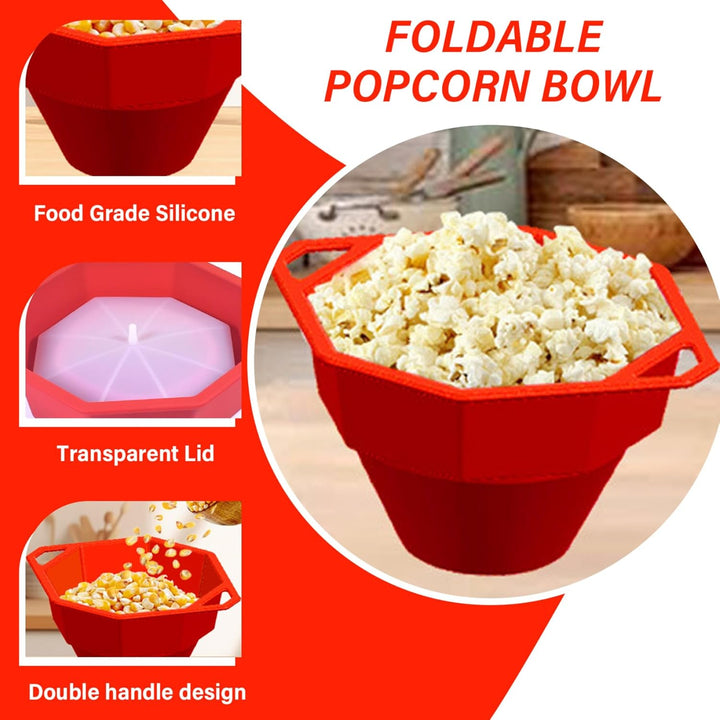 Mikrowelle Popcornschale, zusammenklappbares sicheres Silikon-Popper-Popper-Mikrowelle, hitzebeständ